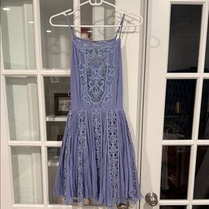 Free People Lavender Lace Mini Dress